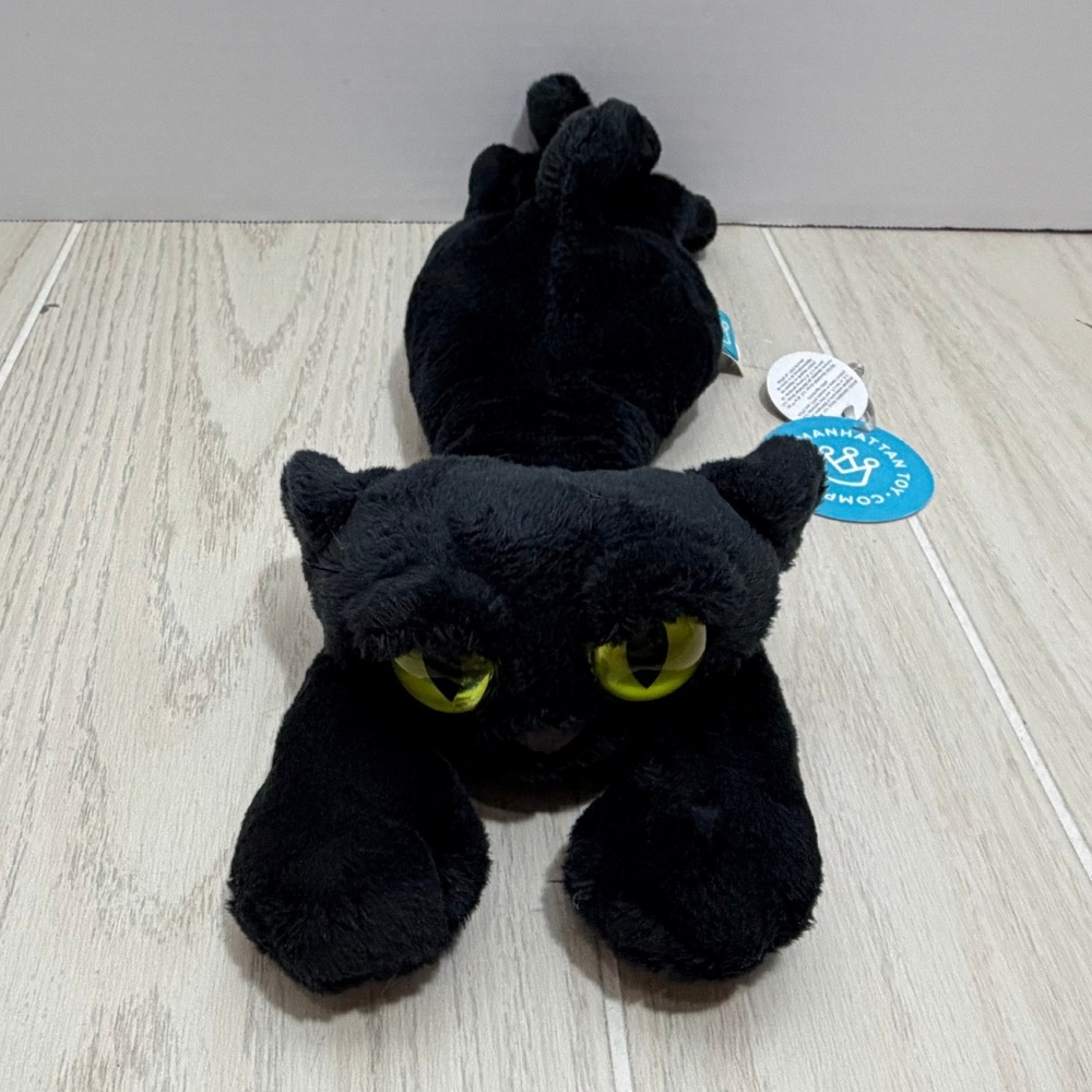 Manhattan Toy Lavish Lanky Cats Ziggie Black Plush Stuffed Animal Big Eyes Tags